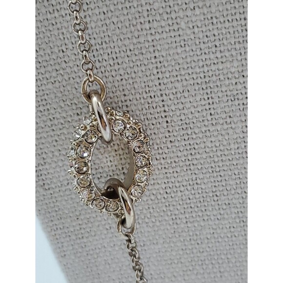 Long Ann Taylor 40" Rhinestone Pave Crystal Necklace VIntage Silver Tone Boho - Picture 4 of 9